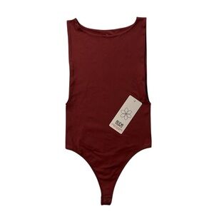 NEW Tank Style Shaper Thong Bodysuit in Rich Rust Burgundy
